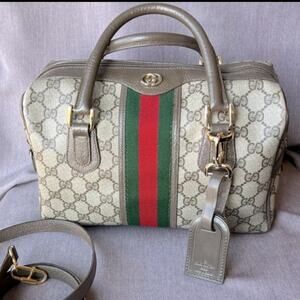 Gucci OPHIDIA GG SMALL TOP HANDLE BAG with bag charm vintage multiway bag purse